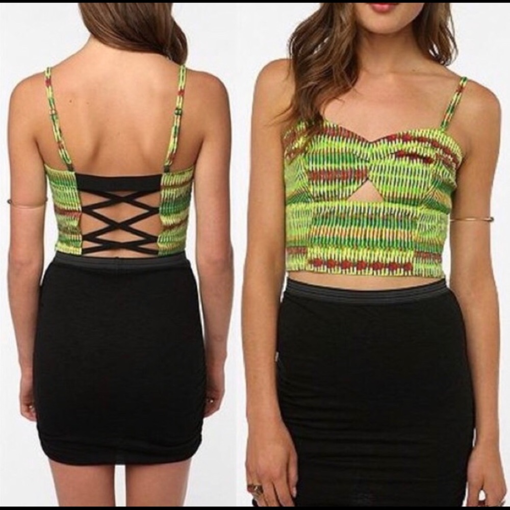 Urban Outfitters Silence Noise Rasta Crop Small S